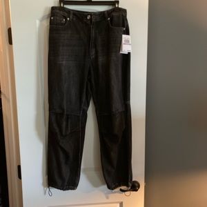 New: Charcoal wash Michael Kors Jeans with drawstring at bottom. Size 6
